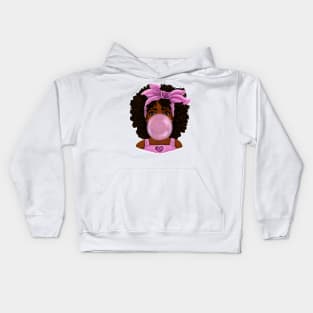 Bubble Gum | Black Girl Art Design Kids Hoodie